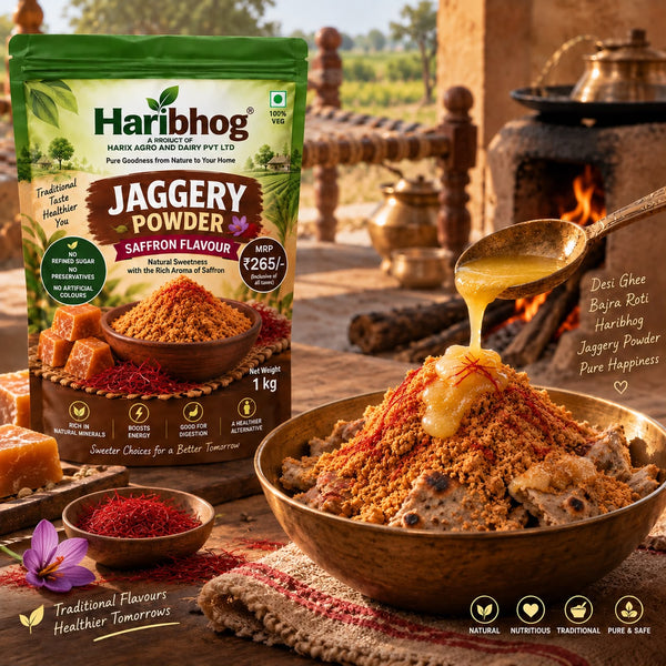 Haribhog Saffron Jaggery Powder / हरिभोग केसर गुड़ पाउडर
