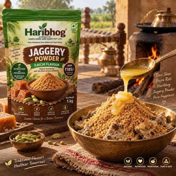 Haribhog Elaichi Jaggery Powder / हरिभोग इलायची गुड़ पाउडर
